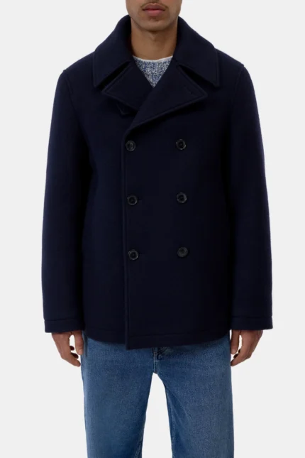 Virgin Wool Mix Pea Coat fd