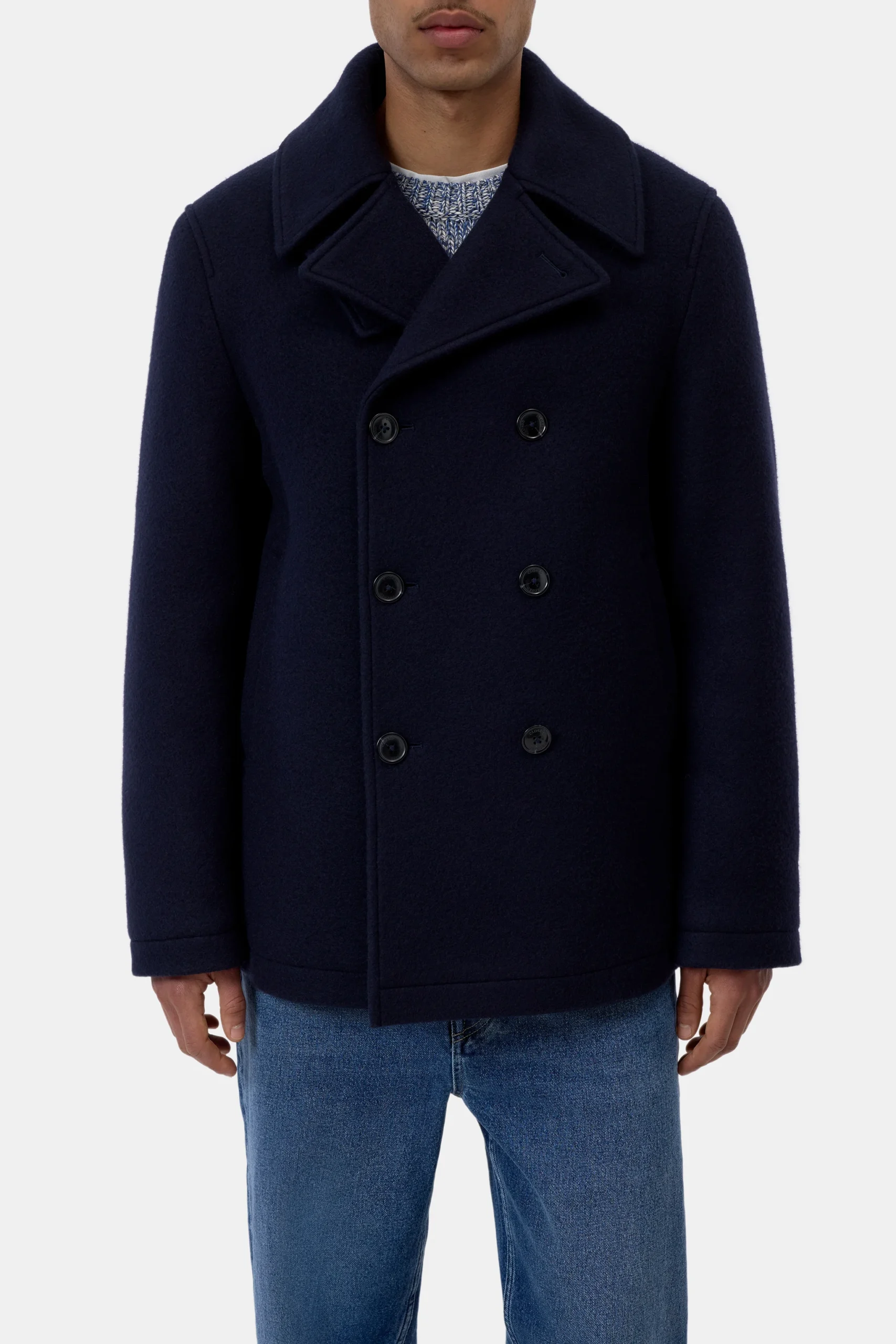 Virgin Wool Mix Pea Coat fd Virgin Wool Mix Pea Coat fd